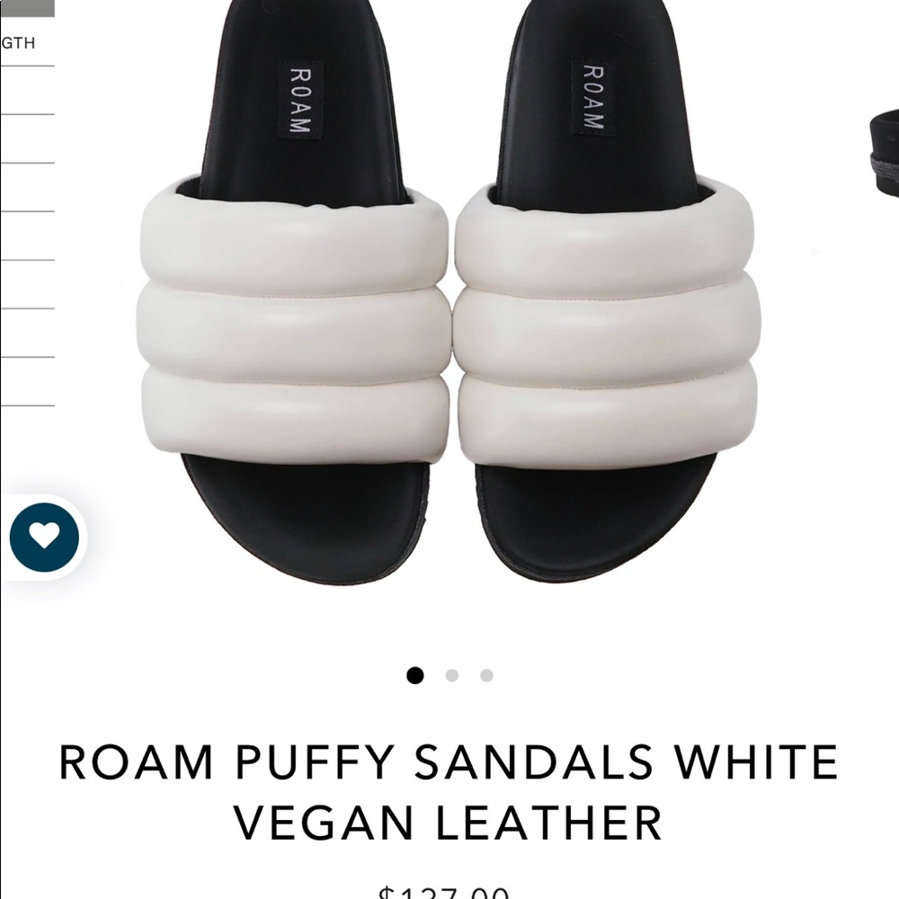 ROAM PUFFY SANDALS WHITE VEGAN LEATHER